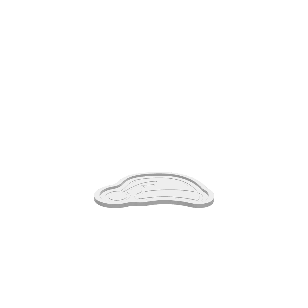 A 3D render of a CNC file showing a Simple Santa Hat Tray design.