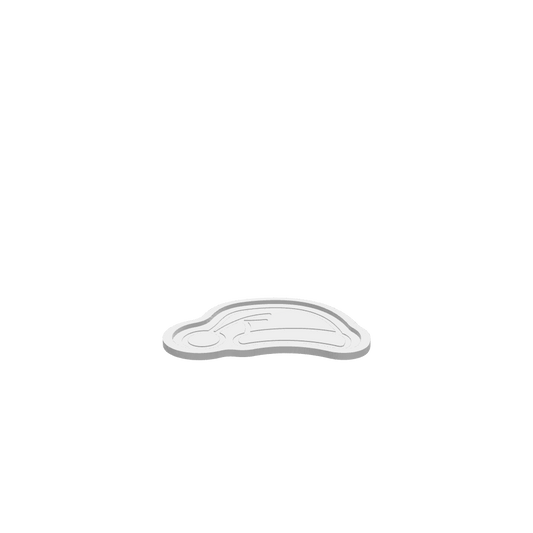 A 3D render of a CNC file showing a Simple Santa Hat Tray design.