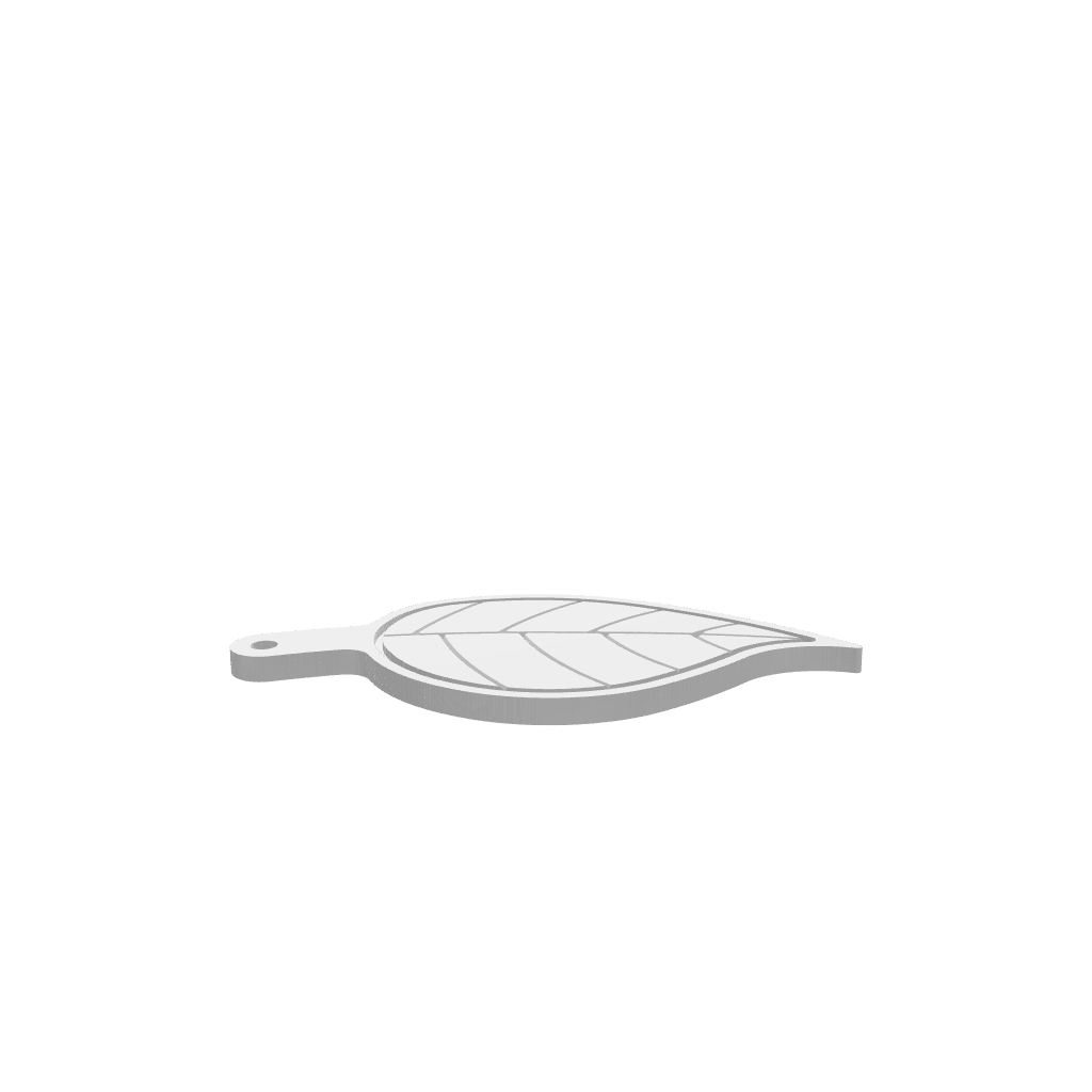 GLB of render file of a single leaf cheese board with a juice groove, designed for clean cutting and practical food serving displays.