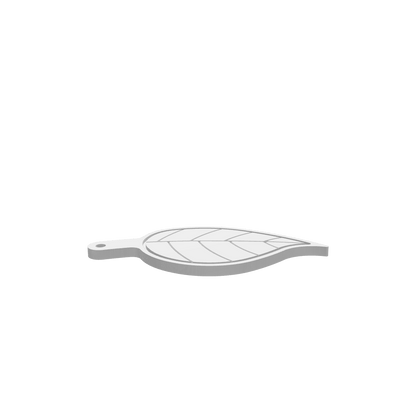 GLB of render file of a single leaf cheese board with a juice groove, designed for clean cutting and practical food serving displays.
