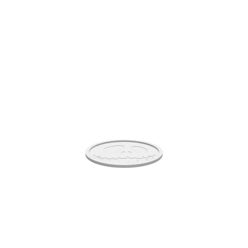 A 3D render of a CNC file showing a Skeleton Face Halloween Tray with a detailed skull design for Halloween use.