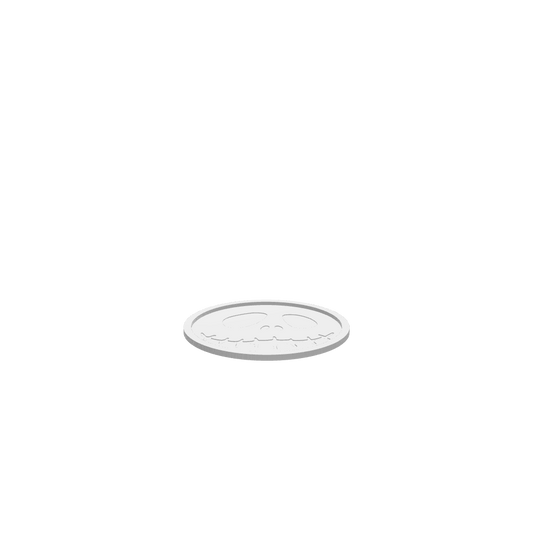 A 3D render of a CNC file showing a Skeleton Face Halloween Tray with a detailed skull design for Halloween use.