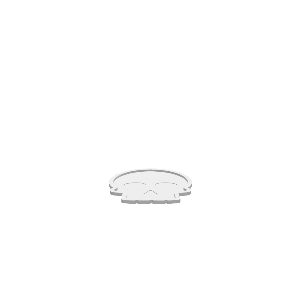 A 3D render of CNC file showing a Skull Halloween Tray with a carved skull design for Halloween décor.