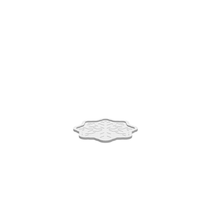 A 3D render of a CNC file showing a snowflake-shaped Christmas tray 