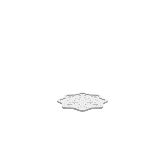 A 3D render of a CNC file showing a snowflake-shaped Christmas tray 