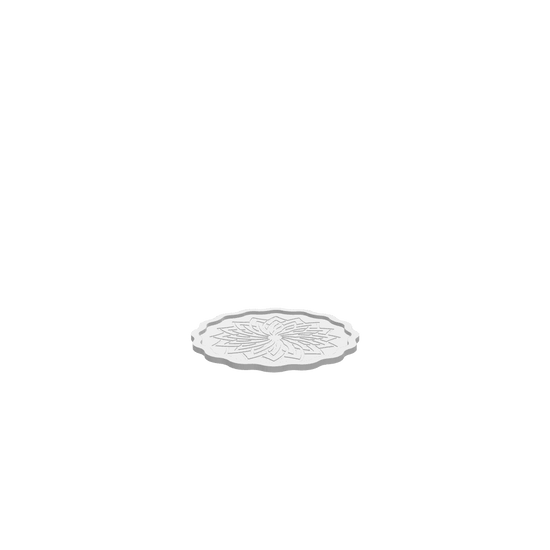 A 3D render of CNC file showing a Spike Mandala Cookie Tray design with detailed mandala spikes.