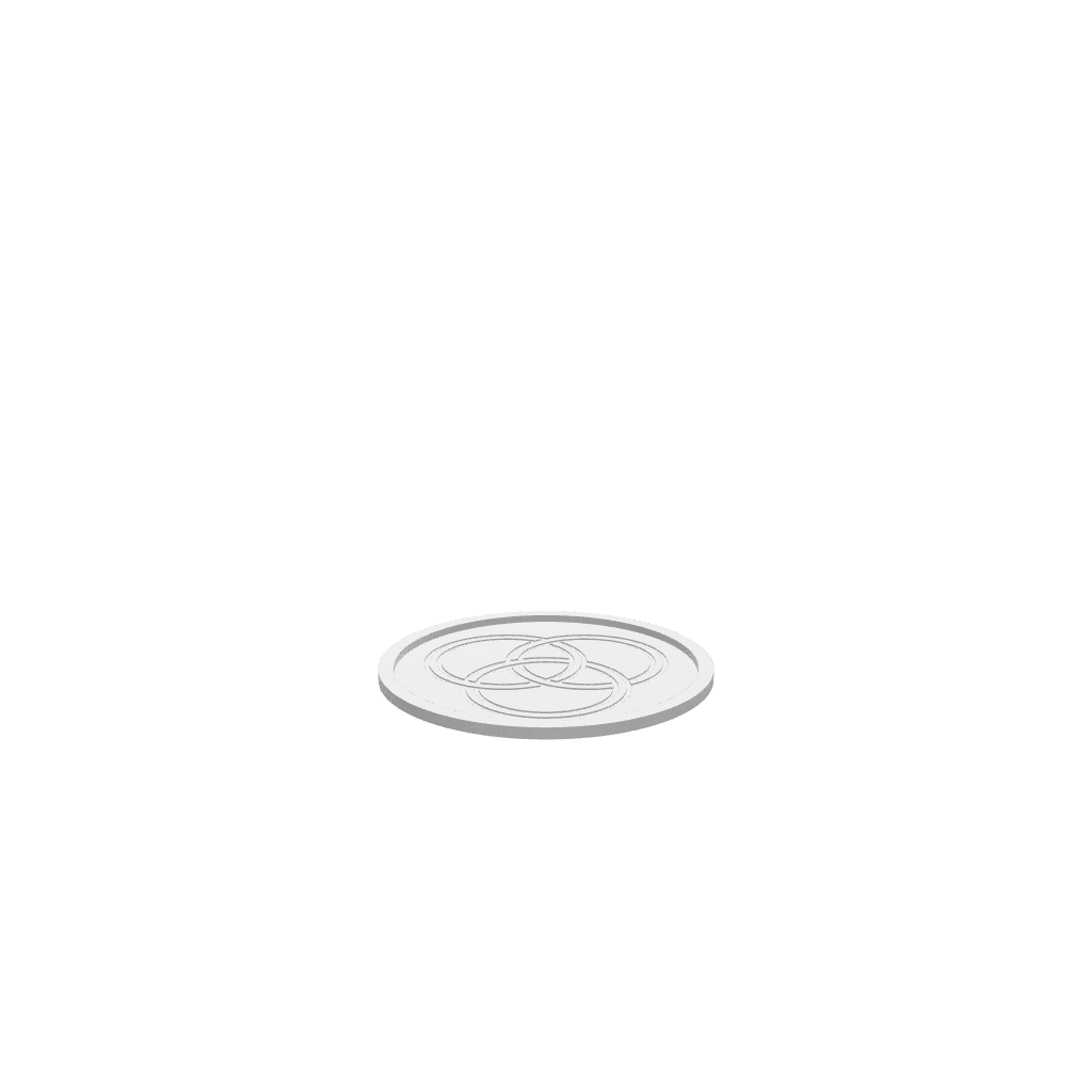 A 3D render of a CNC file showing a Three Ring Cookie Tray with three stacked circular sections for holding cookies or snacks.