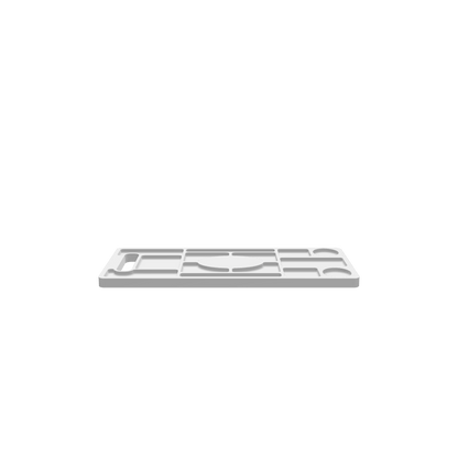 A 3D render of CNC file showing a sections cheese board with multiple compartments for serving different cheeses.