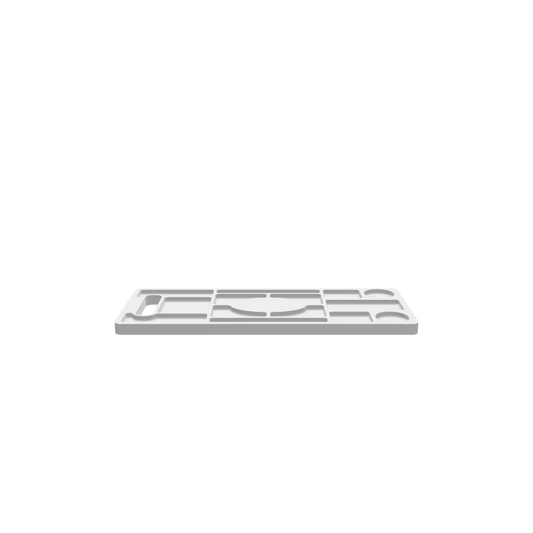 A 3D render of CNC file showing a sections cheese board with multiple compartments for serving different cheeses.