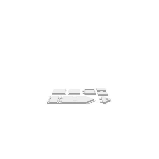 A 3D render of CNC file showing a exploded view of the wooden parts to a bottle feeder