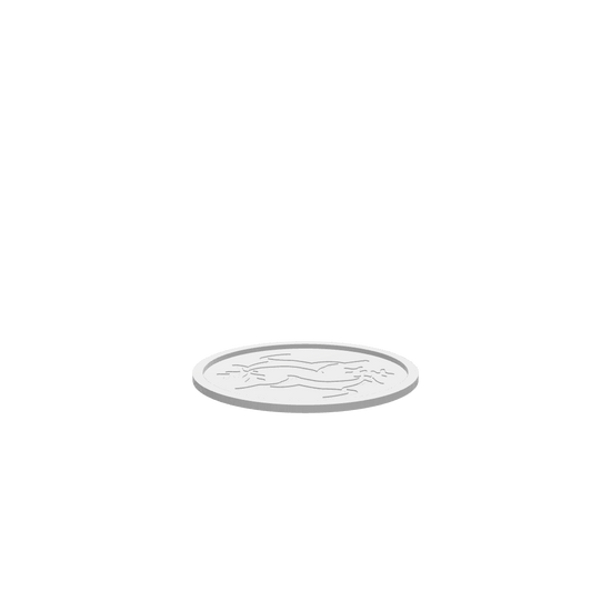 A 3D render of a CNC file showing a tray design with two reindeer jumping.