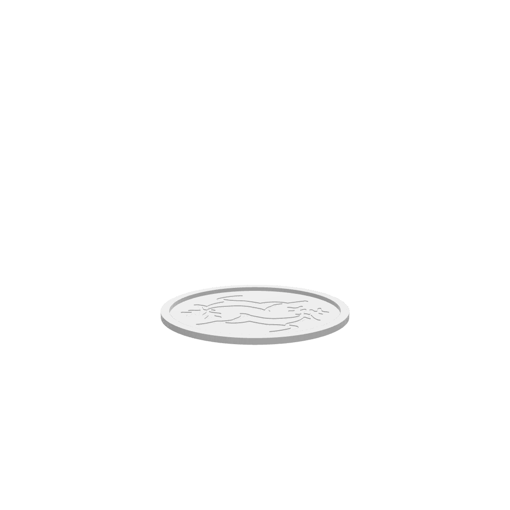 A 3D render of a CNC file showing a tray design with two reindeer jumping.