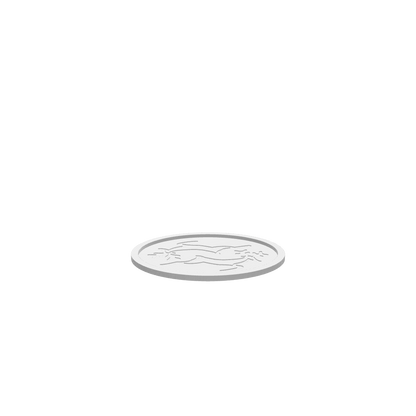 A 3D render of a CNC file showing a tray design with two reindeer jumping.