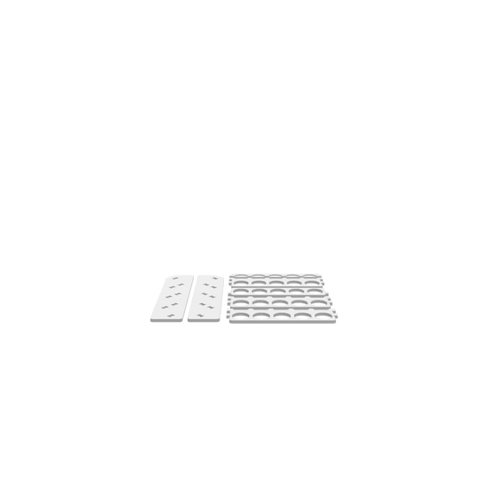 A 3D render of CNC file showing a spray can storage rack with slots for organizing 20 cans.