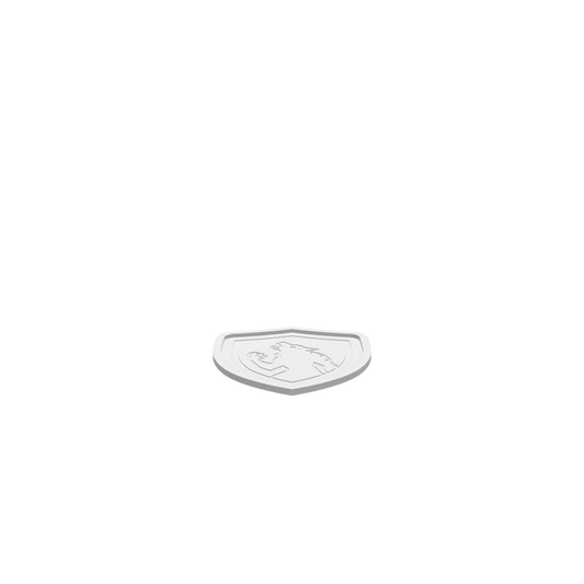 A 3D render of a CNC file showing a Werewolf Shield Halloween Tray shaped with a werewolf face and shield outline.