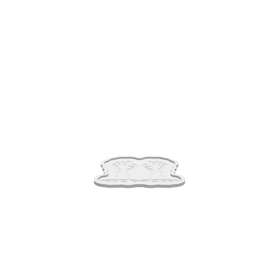 3D render of CNC file showing a Zombie Hand Halloween Tray with a spooky hand design.